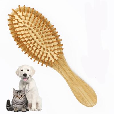 China Sustainable Multifunctional Pet Supplies Comb Grooming Tool Bamboo Dog Brush for sale