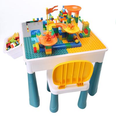 China Kindergarten DIY Children's Educational Plastic Bricks Toys Baby Indoor Temperature Resistance Building Blocks Table for sale