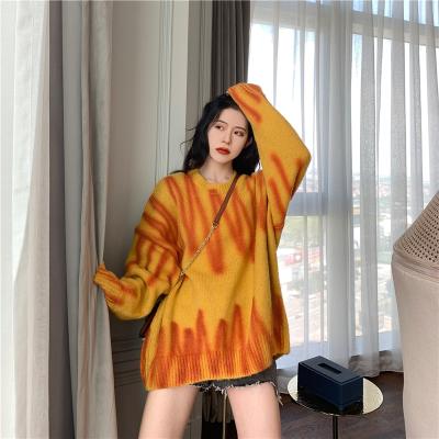 China Loose Sweater 2021 Printed New Loose Sweater Autumn Winter Sweater for sale