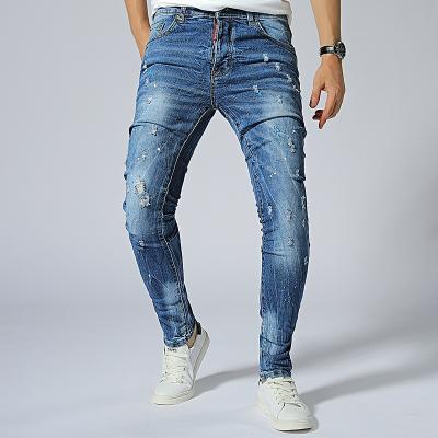 China 2021 new four seasons men's QUICK-DRY elastic men's jeans trend thin pants tight gaiters for sale