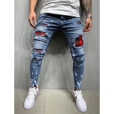 China QUICK DRY men's slim fit and perforated gaiters men's new paint jeans factory direct sales for sale