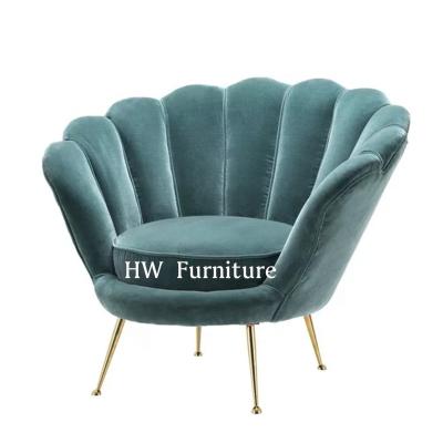 China Hot Selling Furniture Living Room Home Sofa Chair Stainless Steel Legs Velvet Tufted 1 Seater Sofa for sale