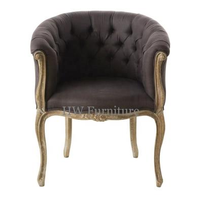 China Armchairs French Style Provinacail Provincial Farmhouse Oak Ornate Button Casual Chairs Accent Armchairs for sale