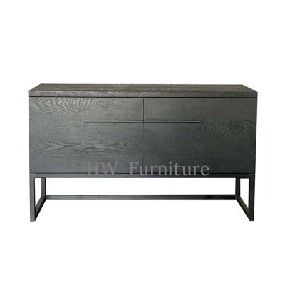 China Customized Size New Design Home Wood Furniture / Black Wood Cabinet With Iron Craftsmanship for sale