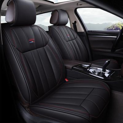 China Hot Selling Geometric PU Leather Front And Back Cushion Universal Car Seat Cover for sale