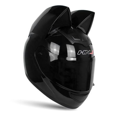 China Hot Selling Amazon Cat Ear Helmet Motorcycle High Quality Full Face Unisex Helmet High Safety for sale