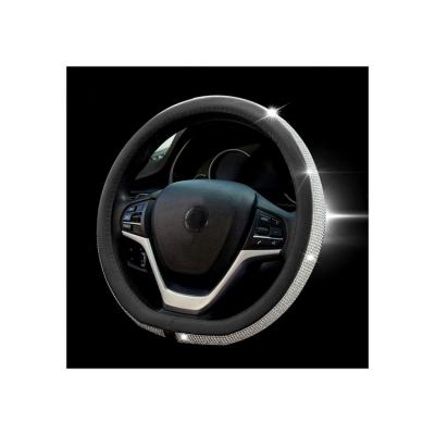 China Perfectly Fit Diamond Car Steering Wheel Cover Universal Leather Car Accessories Steering Wheel Cover for sale