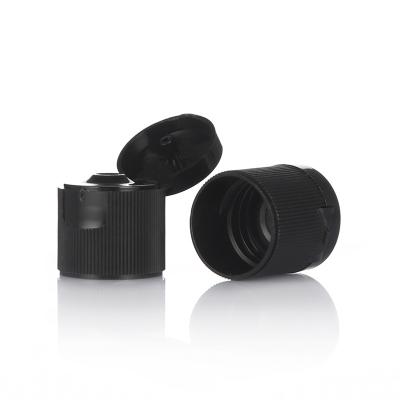 China Non Spill New Style Black Color Bottle Flip Top Cap Customized 20/415 Plastic Caps For Tubing for sale