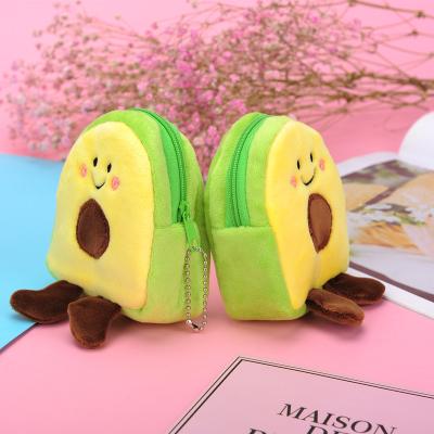 China New Cute Unisex Wholesale Anti-theft Cotton Wallet Avocado Lipstick Bag Data Cable Coin Purse for sale