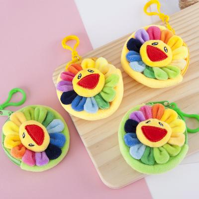 China Waterproof Japanese Smile Face Sunflower Coin Purse Sunflower Storage Bag for sale