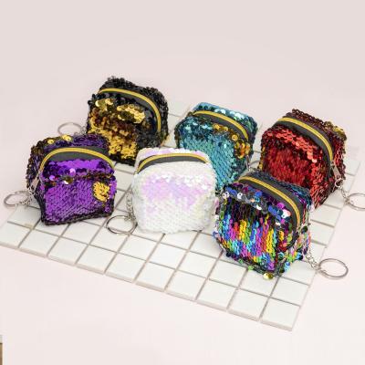 China New waterproof children's three-dimensional Mini Purse Storage Small Bag female coin purse two color sequin coin purse for sale