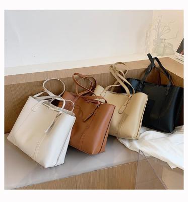 China Vintage Leisure New Fashion Tote Bag One Shoulder Handbag Large Capacity Bag Leather Women for sale