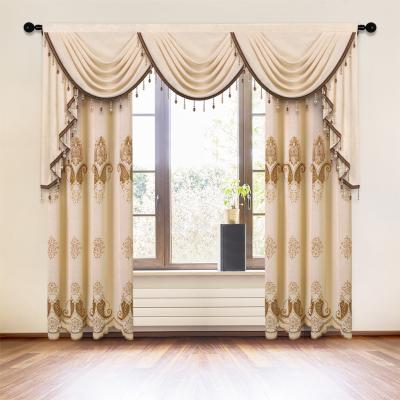 China New Blackout Designs Curtain Patterns Set With Waterfall Drapes For Living Room Rod Pocket Polyester Flat Window Luxury High Grade for sale