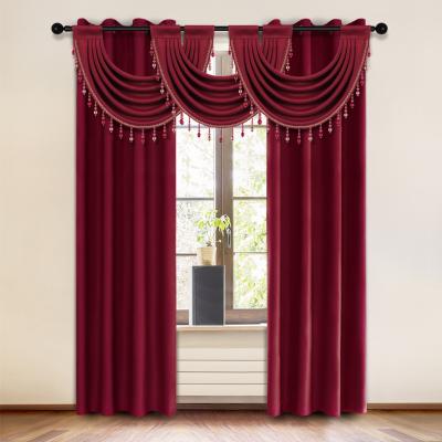 China Para de cortines high quality cheap custom blackout drapery and sala designs burgundy red curtain luxury for windows for sale