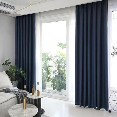 China 2021 Blackout Best Selling High Quality Cheap Custom Blue Belgian Linen Curtains Insulated Room Furniture for sale