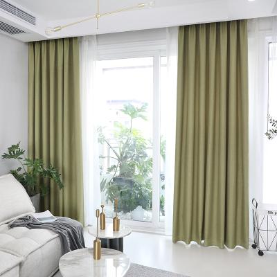 China Trade Wholesale High Quality Cheap Custom Canvas Blackout Blackout China Green Thermal Curtains 137inch Long for sale