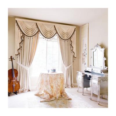 China Elegant Drapery Blackout Curtains Chenille Fabric Blackout Sale Cream White Sun Block Set for sale