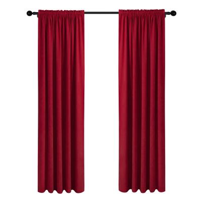 China Luxury Blackout Birthday Room Divider Noise Canceling Polyester Shower Curtain Fabric Red Christmas for sale