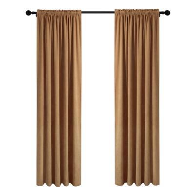 China Luxury Ready Made Rod Bronze Backdrop Curtain Wall Blackout Velvet Blackout Office Hot Selling Item for sale