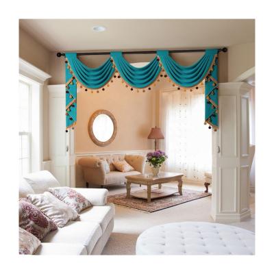 China Blackout Teal Green Velvet Curtains For Living Room With Hollow Loot Valance Solid Ready Made Curtain Set for sale