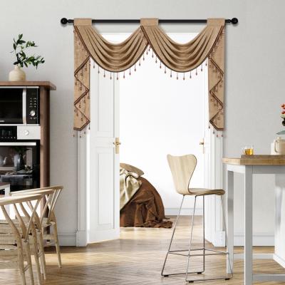 China Luxury European Blackout Customized Chenille Ready Made Window Curtains For Living Room With Drapery for sale