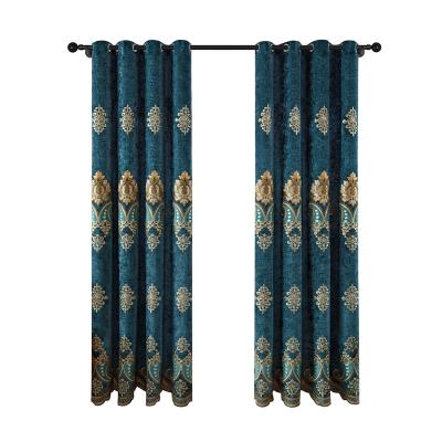 China Home decor curtain floral jacquard embroidered fabric for home panel polyester cortinas de sala window curtains for sale