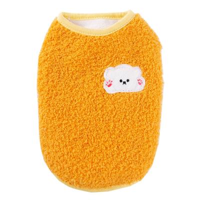 China Sustainable Hot Sale Over Patch Embroidered Furry Cat Small Medium Hot Dogs Thickened Two Piece Pet Vest for sale