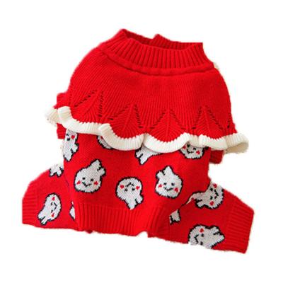 China Viable Wholesale Dog New Year Winter Factory Teddy Knitwear Cat Pet Four Leg Sweater for sale