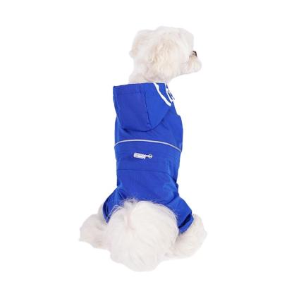 China Sustainable Pet Clothes Bag Four Legs Small And Medium Dog Full Legs Teddy Dog Waterproof Reflective Raincoat for sale