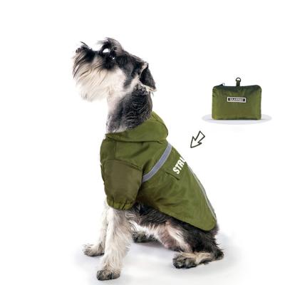 China New Viable Pet Raincoat Reflective Hooded Dog Clothes Waterproof Foldable Pet Clothes Packable for sale