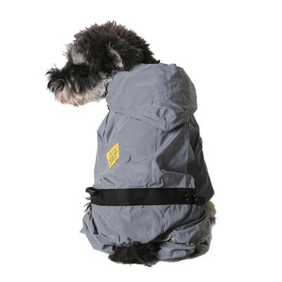 China Sustainable Dog Raincoat Four Feet Raincoat All Included Pet Raincoat Small Dog Reflective Night Coat for sale