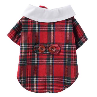 China Summer Viable High-end Fashionable Dog Clothes Shirt Designer Luxury Cute Red Check Bow Tie Dress for sale