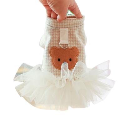 China Sustainable Wholesale Hot And Cold Resistant Cute Little Bears Couple Polyester Plaid Dress for sale