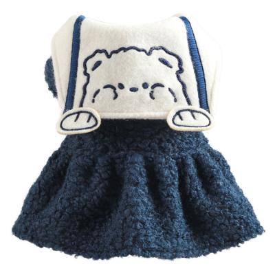 China Sustainable Hot Sale Heat Preservation And Cold Resistance Woolen Teddy Bear Pet Skirt Clothing for sale