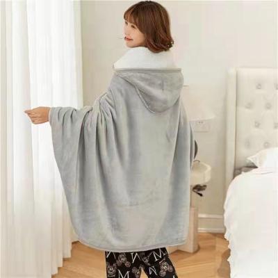 China PORTABLE Cheap Fleece Sherpa Flannel Hoodie Coat Fashion Wrap Shawl Towel Comfortable Factory Sale Long Robes for sale