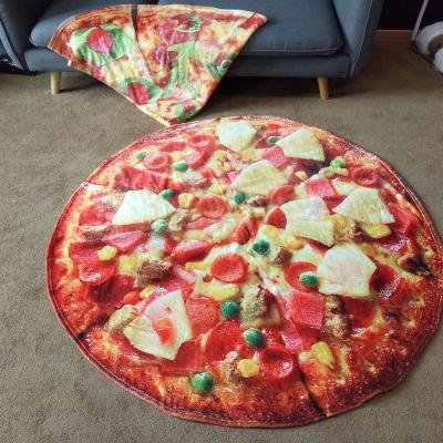 China Custom Portable Wholesale Cheap Brand New Digital Printed Hot Stamp Printing 100 Polyester Food Round Flannel Fleece Blanket Coral Throw for sale