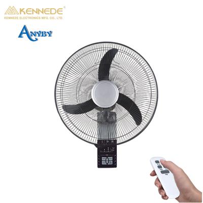 China Plastic Kennede 3 blades in black color with remote control wall fan for sale