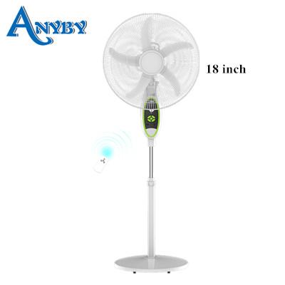 China Kennede 12V Modern Rechargeable Backup Solar Battery AC/DC USB 18inch/16inch Electric Stand Fan with Remote and Led Light for sale