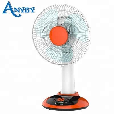 China Mordern 12inch AC/DC Kennede Home Emergency USB Rechargeable Fan With LED Light for sale