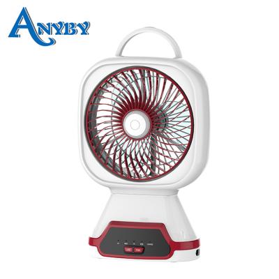 China Portable AC/DC 6inch AC/DC mini home study rechargeable deskfan with LED night light for sale