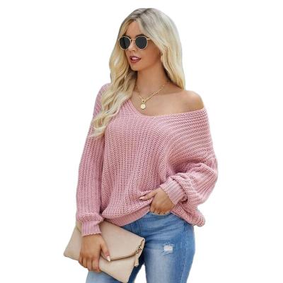 China Anti-wrinkle wholesale price cos woman ribbed knit drop shoulder sweater knit women sweater for sale