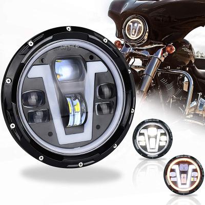 China OVOVS 2021 New Aluminum 7 Inch Led Headlight Spotlight Durable Die Casting 50w Round Led Motor Headlight For Harley for sale