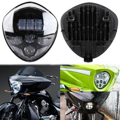 China Housing OVOVS Front Projector LED Motorcycle Lighting System Motorcycle Diecast Aluminum Headlight For Victory Cross Country for sale