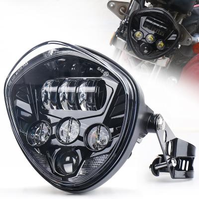 China OVOVS Diecast Aluminum Housing Led Motorcycle Headlight With Bracket Motorcycle Headlight Hi/Low Universal Applicable Beam DRL for sale