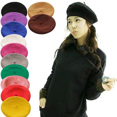 China Soft Touch Feeling Winter Women Ladies Simple Flat Beret Berets Hat Good Quality Hat for sale