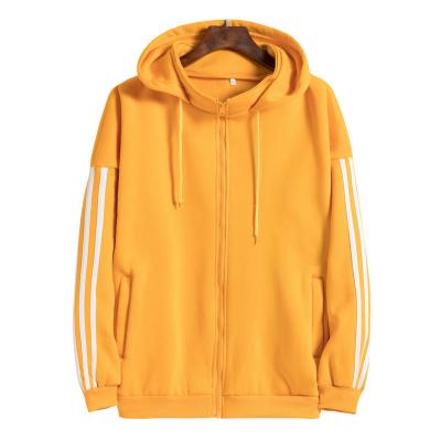 China new sale three-stripe all-match top quality anti-wrinkle fashionable zipper sweater hooded coat for sale