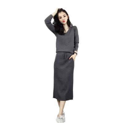 China Ladies Breathable New Plus Size V Neck Long Sleeve Retro Dress for sale