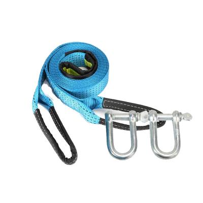 China High Strength Polyester + High Quality Carbon Steel Car Tow Strap Tow Rope Cable Trailer Towing Heavy Duty Strap 8Tons w/Safty Hooks for sale