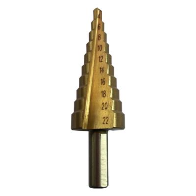 China Metal Cutting / Drillings / Reboring Holes HSS 4241 Material TiN Coated 4-22mm Step Drill for sale