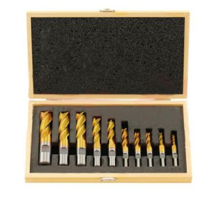 China 10PC Metal Work Tool Different Size HSS End Mill Set For Metal Cutting for sale